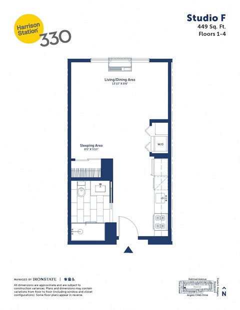 a floor plan of studio f with loft and studio 2030
